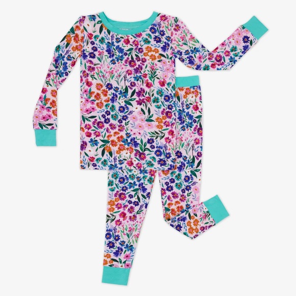 New Little Sleepies Sweet Pea Floral Bamboo Pajamas size 2
